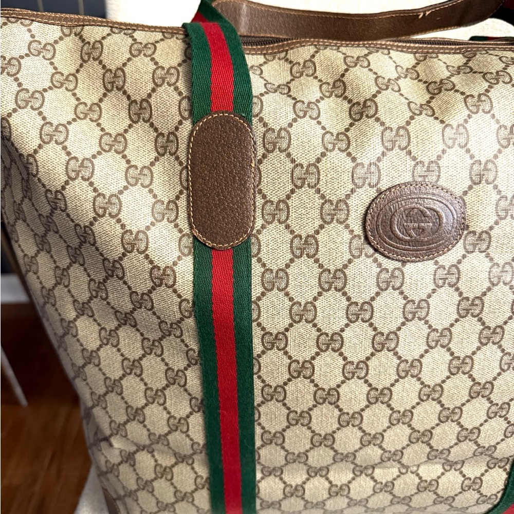 Authentic GUCCI travel bag/ XL tote brown monogram coated canvas - Picture 3 of 16